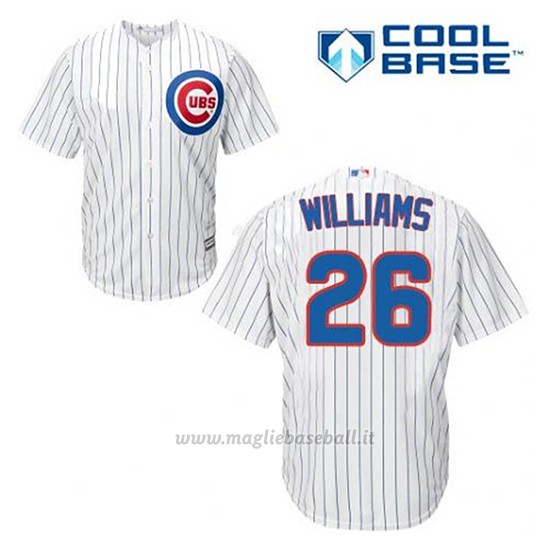 Maglia Baseball Uomo Chicago Cubs 26 Billy Williams Bianco 1ªCool Base